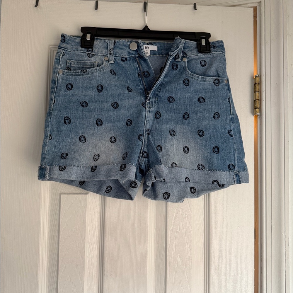 BP Blue Patterned Jean Shorts